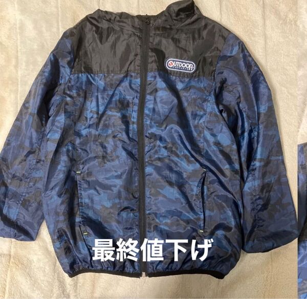 ウィンドブレーカー パーカー OUTDOOR 150センチ 男児 迷彩柄 used ナイロンジャケット