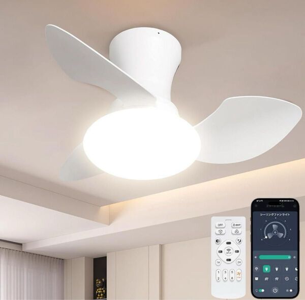 シーリングファンライト 10畳 3枚羽 led 52W ファン付き照明 空気循環 調光調色 節電