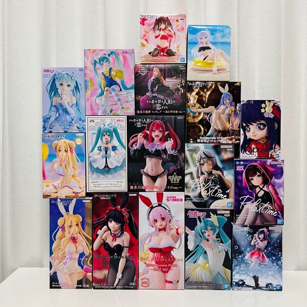 美少女 フィギュア 17体 まとめ売り 初音ミク 着せ恋 喜多川海夢 すーぱーそに子 ホロライブ デートアライブ AMP バニー