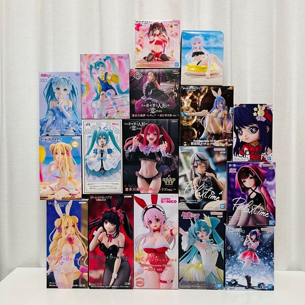 美少女 フィギュア 17体 まとめ売り 初音ミク 着せ恋 喜多川海夢 すーぱーそに子 ホロライブ デートアライブ AMP バニー