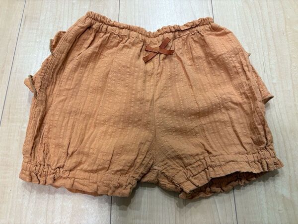 オレンジ色 フリル付き ショートパンツ 100cm 女の子 ハーフパンツ 女の子