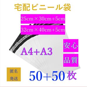 T-A3A4 郵送袋宅配ビニール袋宅配袋A3A4梱包資材配送用梱包袋防水ネコポス宅配ポリ袋発送用