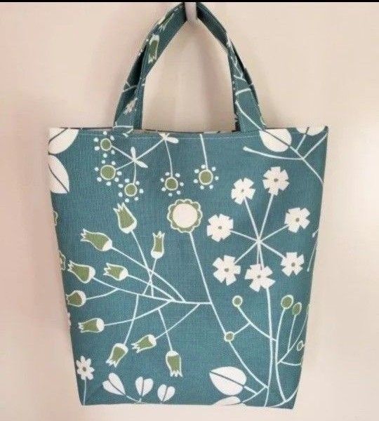 ハンドメイド トートバッグ バッグ ミニトートバッグランチバッグ サブバッグボ ボタニカルフラワー
