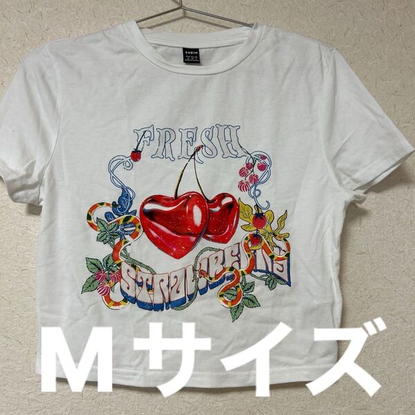 SHEIN クロップド丈Tシャツ Mサイズ ホワイト