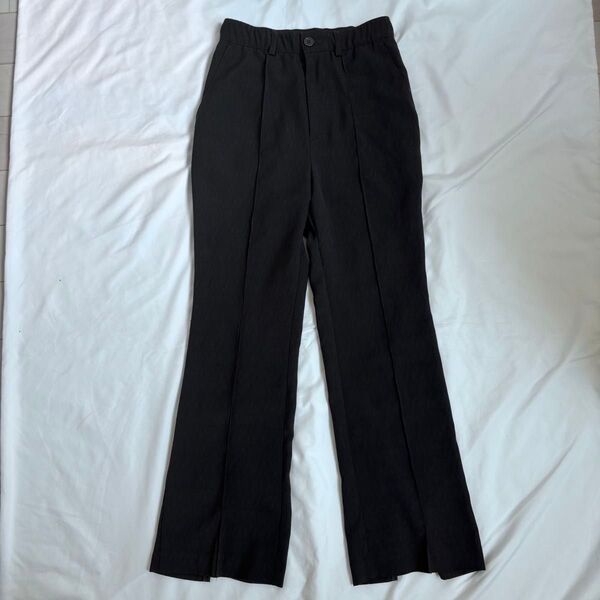 ジーナシス 中古品 S フレア パンツ ほつれあり ワイドパンツ センタープレス