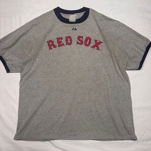 レッドソックス Majestic ロゴTシャツ グレー 古着