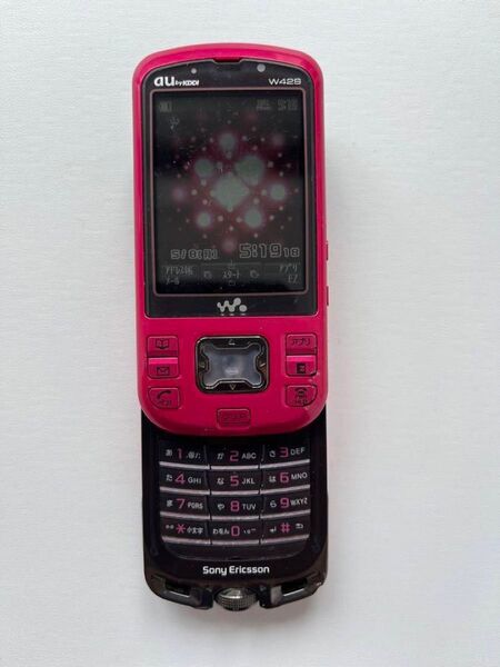 ガラケー W42S ピンク SONY 平成レトロ 携帯電話 本体のみ au
