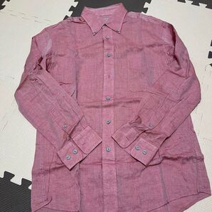 ピンク 長袖 カッターシャツ Lサイズ
