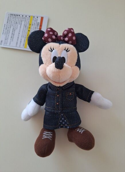 【新品】東京ディズニーランド デニム ミニー ぬいぐるみバッジ