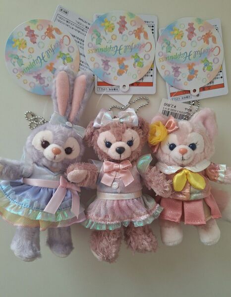 【新品】ダッフィー&フレンズ20周年カラフルハピネス ぬいぐるみバッジ タグ付き