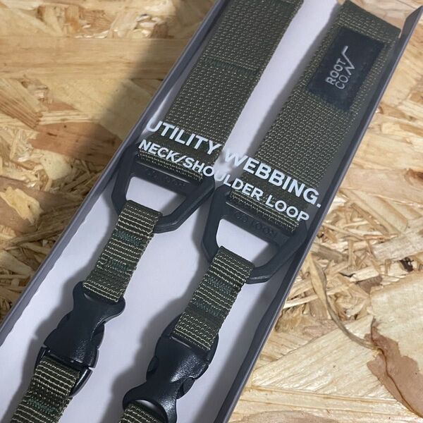 カーキ【新品】ROOT CO. WEBBING NECK SHOULDER LOOP ルートコー ネックストラップ ショルダー