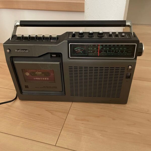 National ラジオ・ラジカセ FM/MW/SW RQ-448 年代物 ナショナル 昭和レトロ アンティーク