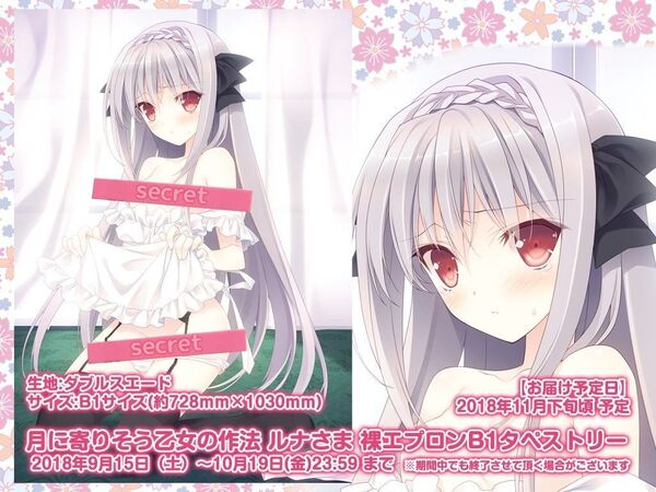 月に寄りそう乙女の作法 ルナ様 裸エプロンB1タペストリー 開封美品