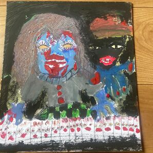 絵画 原画 ピアノを弾く鬼ばばと猫黒 子供の絵 アクリル画 水彩画
