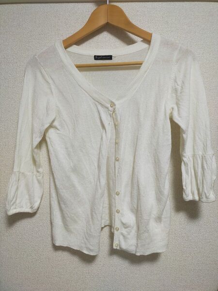 Regard caressant 七分袖カーディガン M アイボリーホワイト