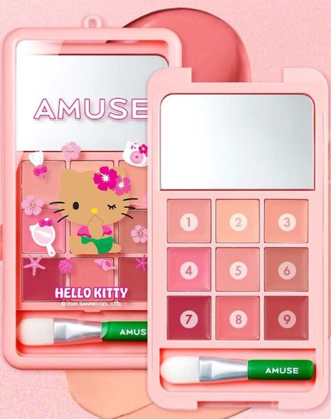 AMUSE アミューズ キティちゃん 日焼けキティちゃん リップ&チーク パレットフォン 01 ピーチコーラル