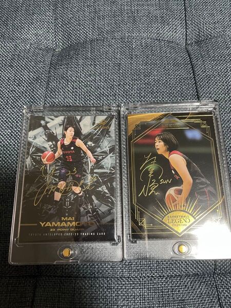 山本麻衣 三好南穂 トヨタアンテロープス Wリーグ サインカード