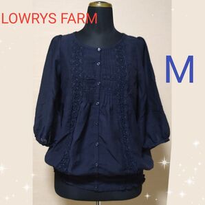 LOWRYS FARM ローリーズファーム レースブラウス ネイビー