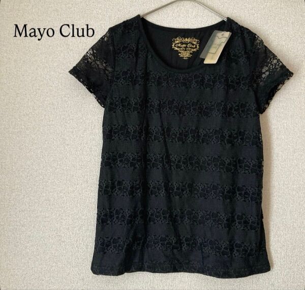 Tシャツギャラリー MayoaClub 半袖Tシャツ 花柄レース XL ブラック 半袖カットソー トップス