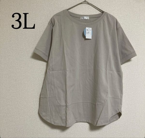 ひんやり 半袖Tシャツ 接触冷感 綿100コットン プルオーバー 3L 大きいサイズ トップス カットソー