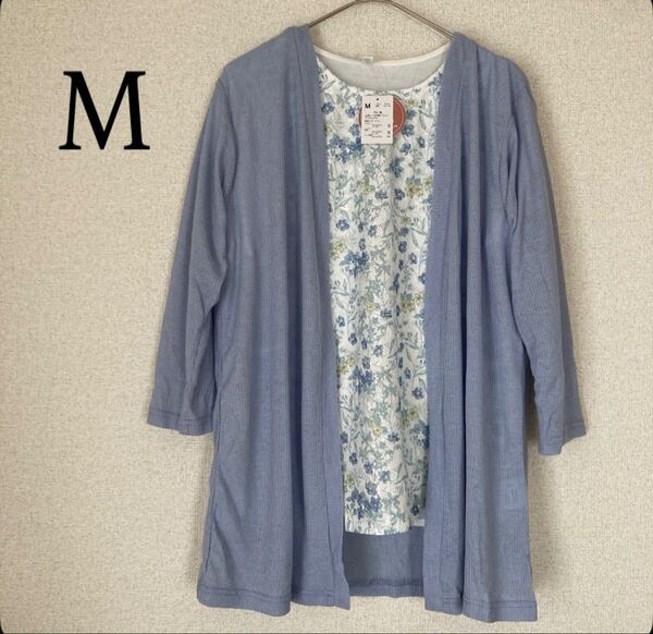 半袖 Tシャツ ロングカーディガン セットアップ 花柄 レース アンサンブル M トップス