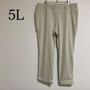 美脚 ストレッチパンツ レギンスパンツ スキニー ボトムス 大きいサイズ 5L ベージュ
