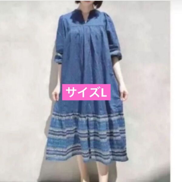 ★美品♪ユニクロ【ANNA SUI】アナスイ コラボ エスニック柄*ワンピース★サイズL★