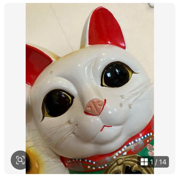 ★レトロ?縁起物【招き猫】貯金箱★【福】【千万両】★座布団付き★★