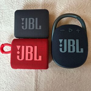 JBL Bluetoothスピーカー JBLCLIP4BLU/JBLGOESBLK/JBLGO3RED 3個セット 中古品