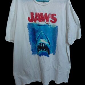 ジョーズ JAWS Tシャツ 2XL 白 ホワイト 映画 ムービー 古着