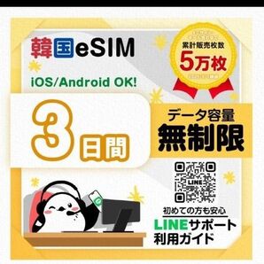 韓国eSIM 使用日数3日間