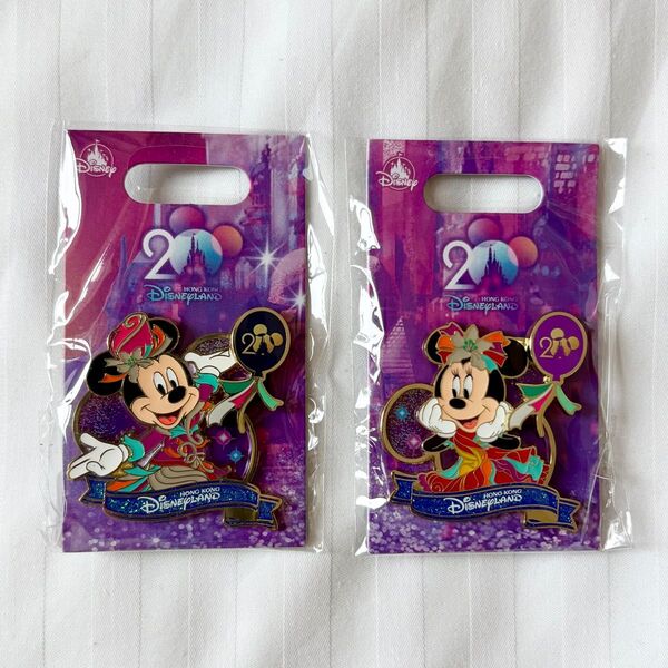 香港ディズニー 20周年 ピン ミッキー ミニー