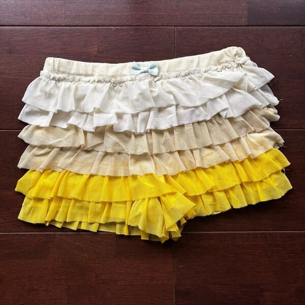 anyfam フリルパンツ 110 エニィファム イエロー 黄 100 レース アンダースコート ペチパンツ 見せパン