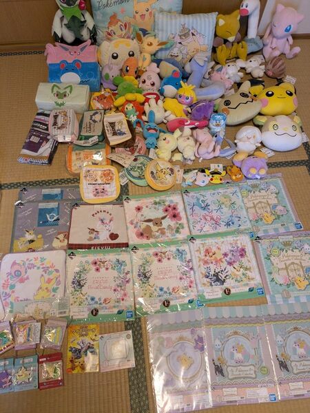 全て新品 約76個 ポケモン ぬいぐるみ ポーチ クッション タオル まとめ売り