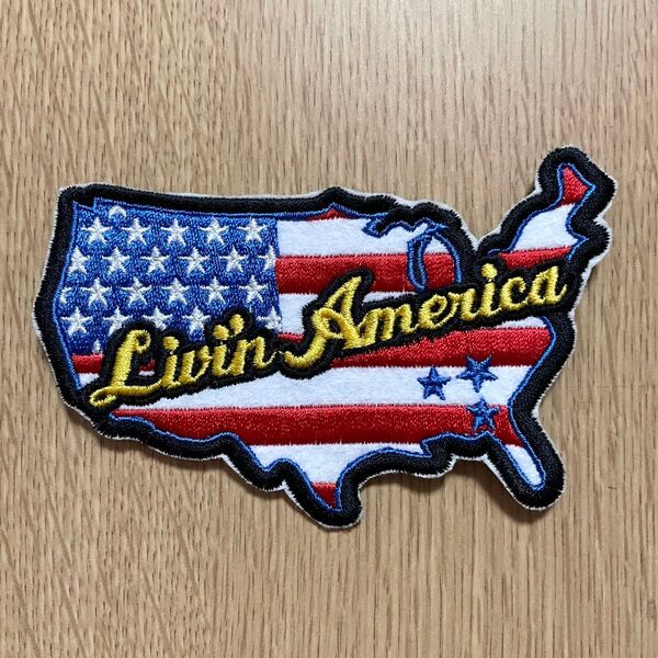 新品 LivinAmerica リヴィンアメリカ オリジナルワッペン 刺繍ロゴ 刺繍ワッペン パッチ ブランドロゴ USA 星条旗