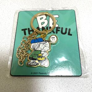 PEANUTS チャーリーブラウン ペパーミントパティ キーホルダー キーリング THANKFUL 新品 クーポン スヌーピー