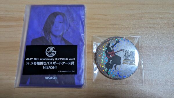 GLAY HISASHI くじ ランダム パスポートケース 缶バッジ