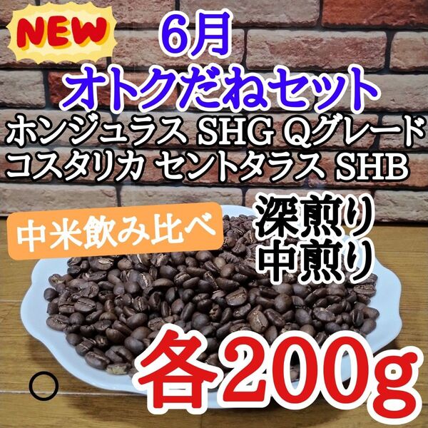 6月オトクセット 各200g 自家焙煎 コーヒー豆 注文後焙煎
