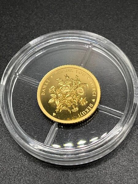 Danke Thank you Merci 感謝の言葉 0.5g金貨