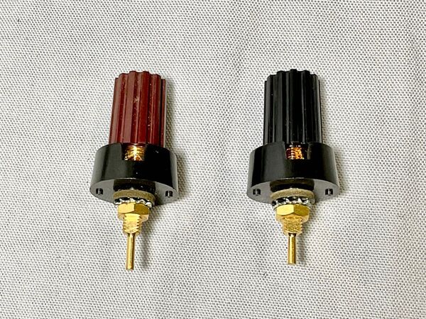 高級スピーカーターミナル 無酸素銅金メッキ 赤黒1セットのみ