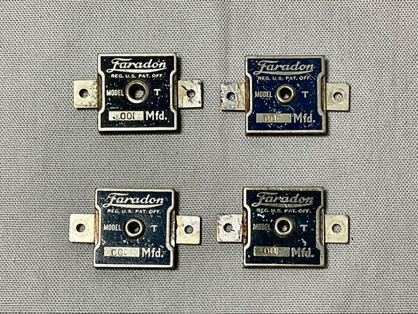 Faradon マイカコンデンサー 0.001μF(1000pF) 4個セット ビンテージ・パーツ