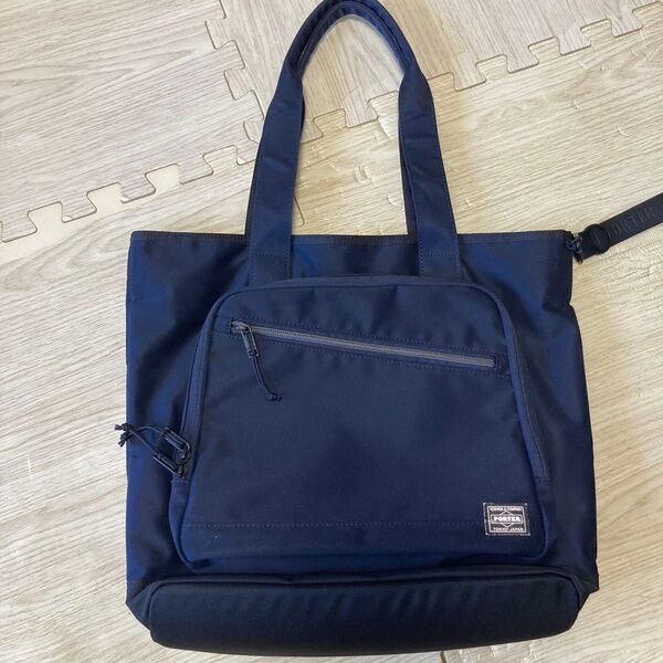 【美品】ポーター トートバック ネイビー PORTER 吉田カバン ナイロン 通勤通学