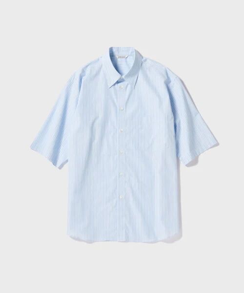 AURALEE 25SS SUVIN HIGH COUNT CLOTH STRIPE HALF SLEEVED SHIRT 半袖