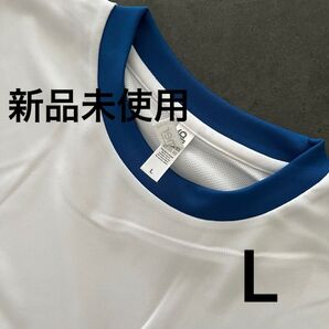 UVカット ドライ Tシャツ 半袖【300-ACT】L ホワイト×ロイヤルブルー【1428】