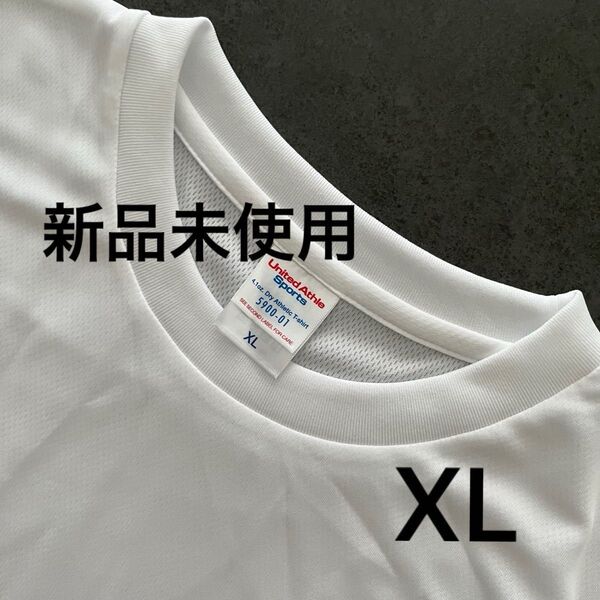 UVカット ドライ Tシャツ 半袖 UnitedAthle【5900-01】XL ホワイト【1496】