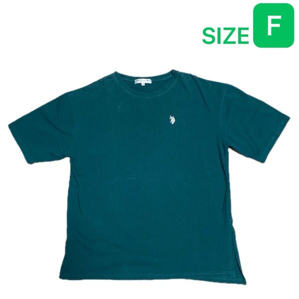 メンズ U.S. POLO ASSN ユーエスポロアッスン 半袖Tシャツ USED フリーサイズ 青緑色