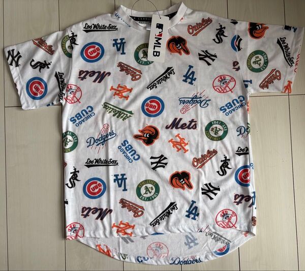 新品 160cm MLB 総柄 半袖Tシャツ ドジャース ヤンキース