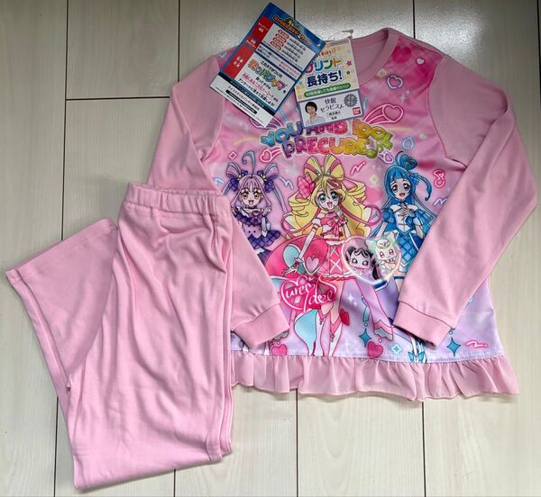 新品 120cm プリキュア 長袖 光るパジャマ ピンク