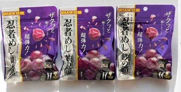 UHA味覚糖 忍者めし 鉄の鎧 グレープ味 40g×3個