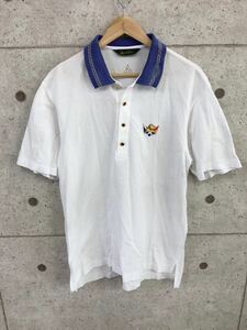 希少デザイン J's ジャンボ尾崎 ブリヂストン 刺繍 タイガーロゴ 半袖 ポロシャツ メンズ 日本製 ゴルフ Lサイズ 新規×